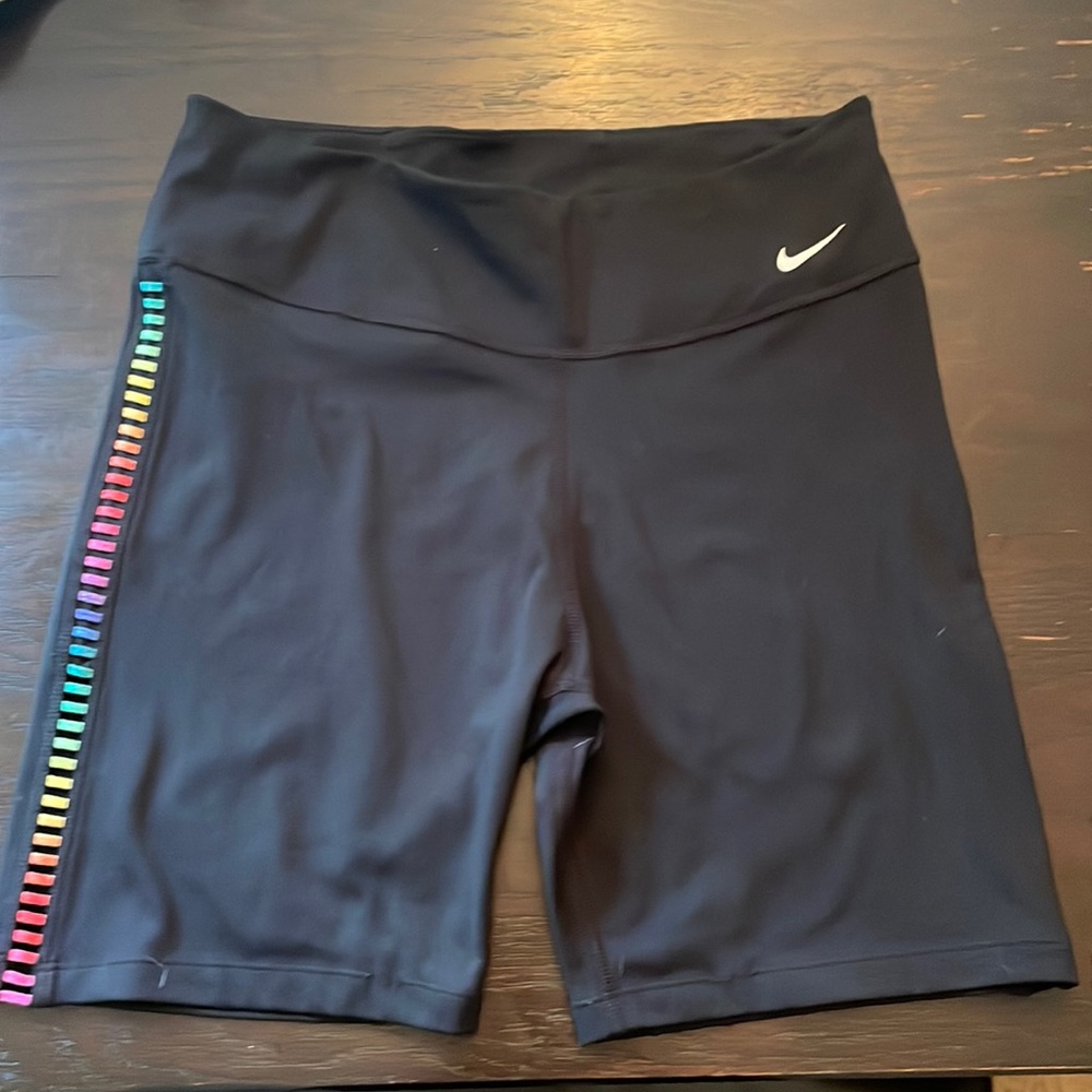 Nike large black and rainbow athletic shorts